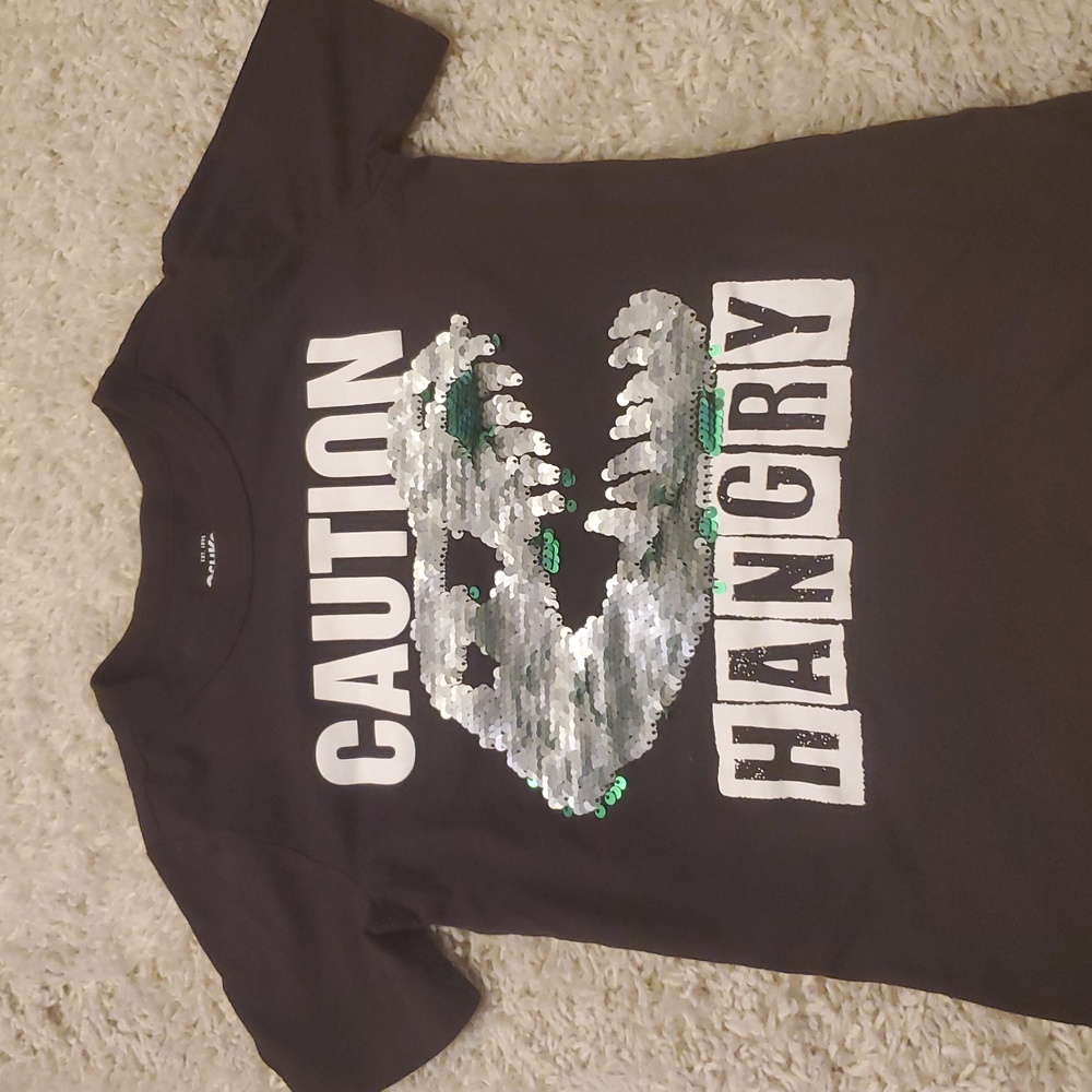 5 For $25 OshKosh B'gosh Caution Hangry Kids T-Shirt Black‎ Size 4/5